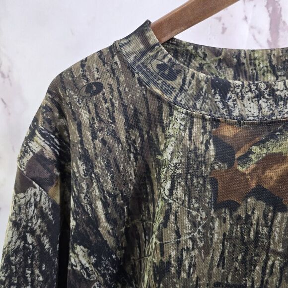 Mossy Oak Shirt Mens 2XL Camo Break Up Short Sleeve Whicking Poly Maple Woodland - Picture 2 of 9